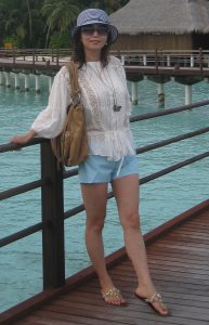 知风姐姐海岛度假短裤美腿