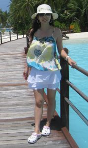 知风姐姐海岛度假短裤美腿