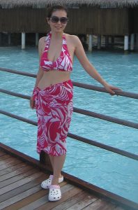 知风姐姐海岛度假性感泳衣