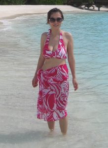 知风姐姐海岛度假性感泳衣