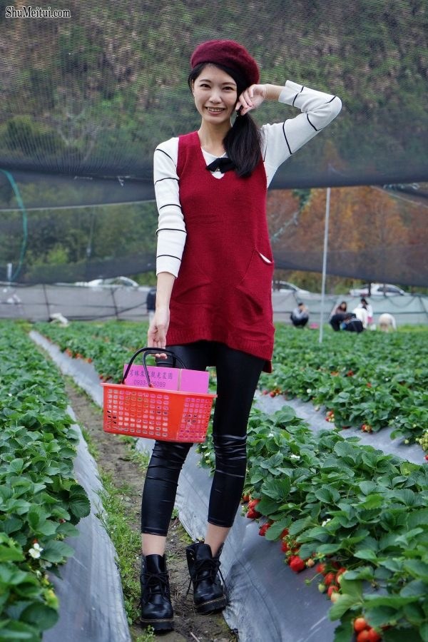 长腿美丽人妻CC姐穿紧身皮裤采摘草莓[第2张/共31张]