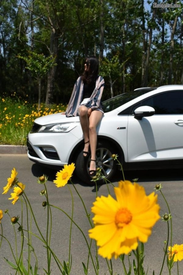 戴墨镜的霸气美女车模这次穿上了闪亮的肉丝袜车内露脚[第5张/共48张]