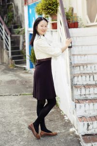 Elin姐穿黑色连裤袜外拍优雅