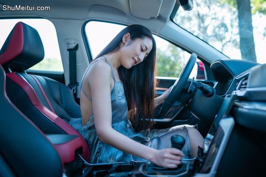 开哈弗的漂亮美女穿肉丝高跟鞋露背车模照片[第14张/共19张]