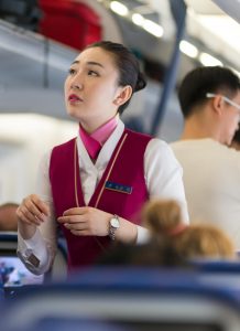 漂亮且俏皮的两空姐制服诱惑而且身材好