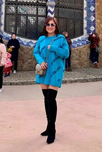 珍升姐腿穿长靴过圣诞