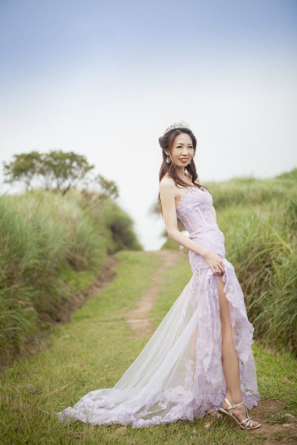 美腿新娘子紫色婚纱照[第12张/共16张]